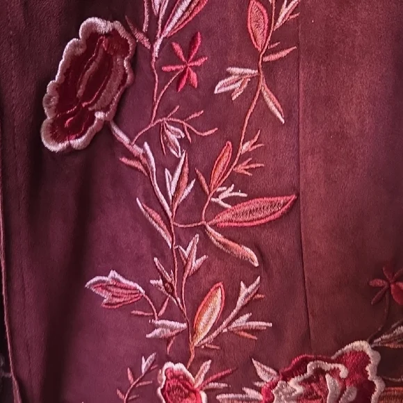 Faux Embroidered Suede Duster - Picture 2 of 7